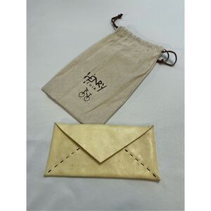 Henry cuir pouch Embroidery of a dog and a palm tree leather